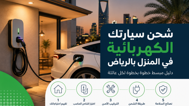 شحن سيارتك الكهربائية في المنزل بالرياض: دليل مبسط خطوة بخطوة لكل عائلة